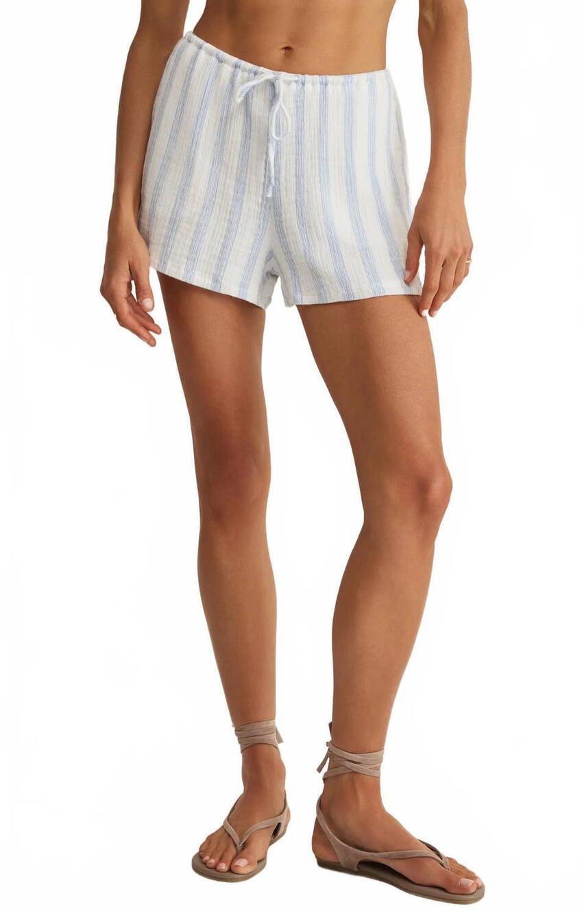 NEW Z SUPPLY women's daylight striped airy short in blue